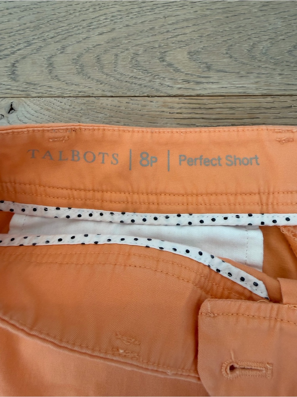 Talbots Perfect Shorts Peach Chino Flat Front Women’s Petite 8P - Picture 3 of 4